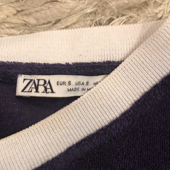 Zara Short Combination jumpsuit. Navy Blue with removable waist tie. Size S - Picture 4 of 5